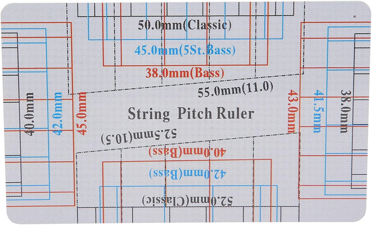 String Action Gauge Ruler, 3.3 x 2.1in Guitar String Height Gauge Guitar String Setup Tool for Electric Guitar Bass Acoustic Guitar Mandolin Banjo