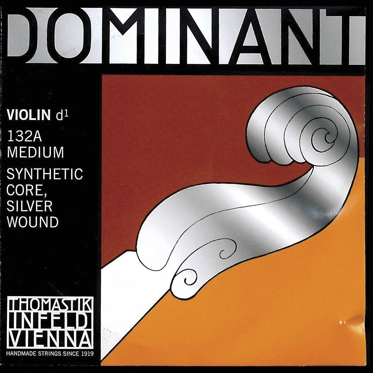 Thomastik-Infeld Dominant Violin String Set, 4/4 Size, Medium Tension - 135B - Synthetic Core A, D, G with Stainless Steel E, Removable Ball - Clear & Balanced Tone, The Reference Standard for Violin