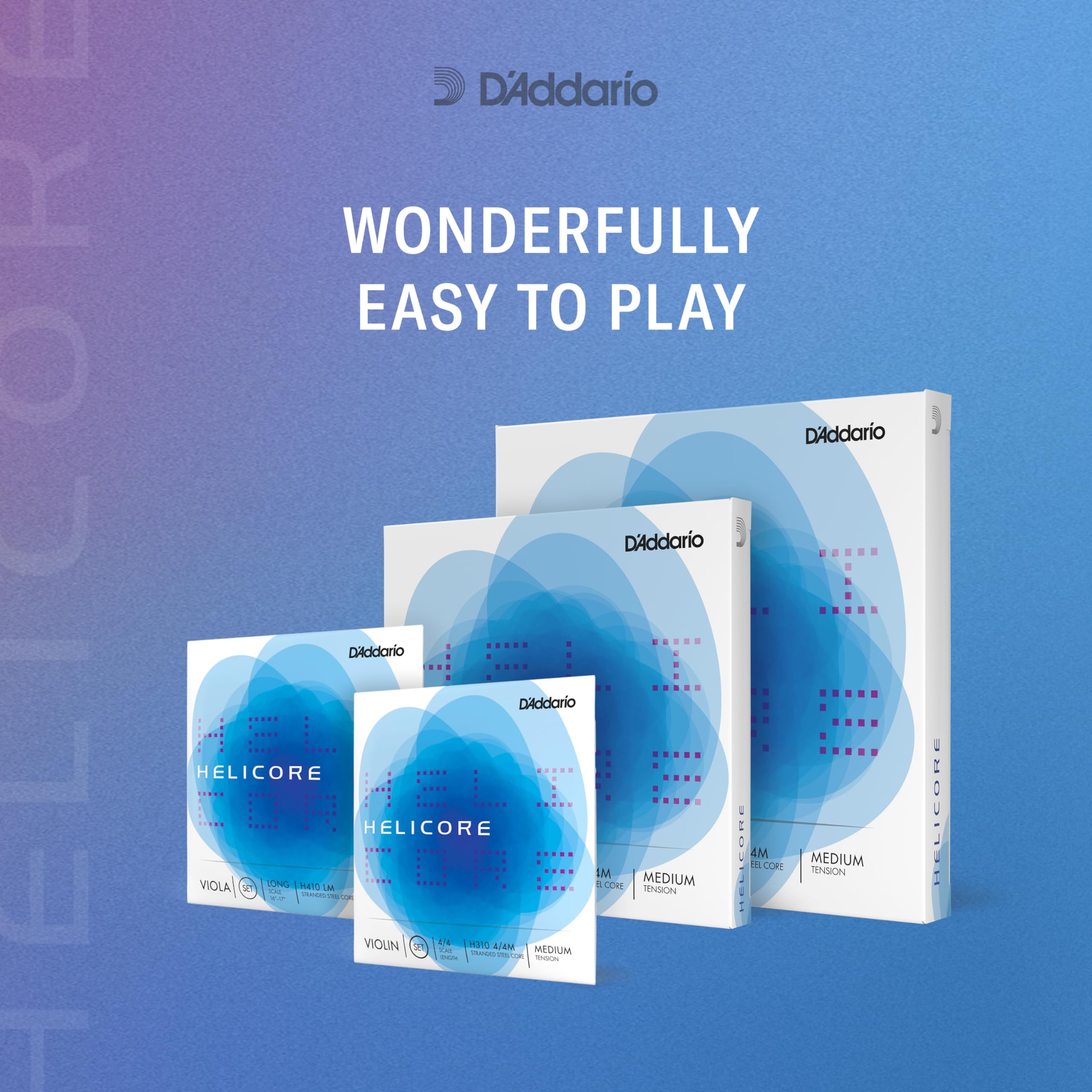 D’Addario H510 Helicore Cello String Set, 4/4 Scale Medium Tension (1 Set)– Stranded Steel Core for Optimum Playability and Clear, Warm Tone – Versatile and Durable – Sealed Pouch Prevents Corrosion