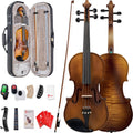 Vangoa Violin 4/4 Full Size Set, Varnish Fiddle Solid Wood for Professional Adults Senior Intermediate Beginners Student Starter Acoustic Violins Kit Outfit with Ebony Fitted, Hard Case, Right Handed