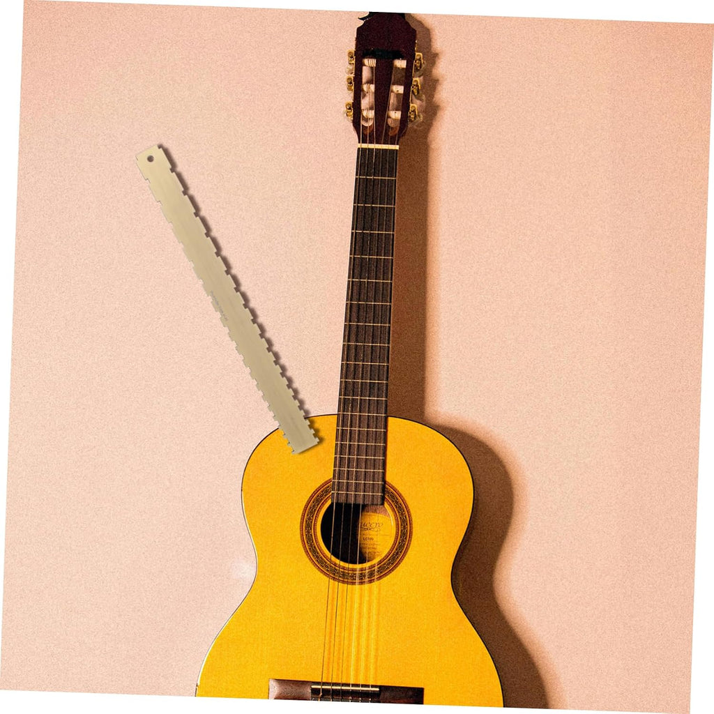 SUPVOX Bronze String Action Gauge Dual Scale Ruler for Guitar Ukulele Notched Design for Accurate String Height Measurement Essential Tool for Musicians