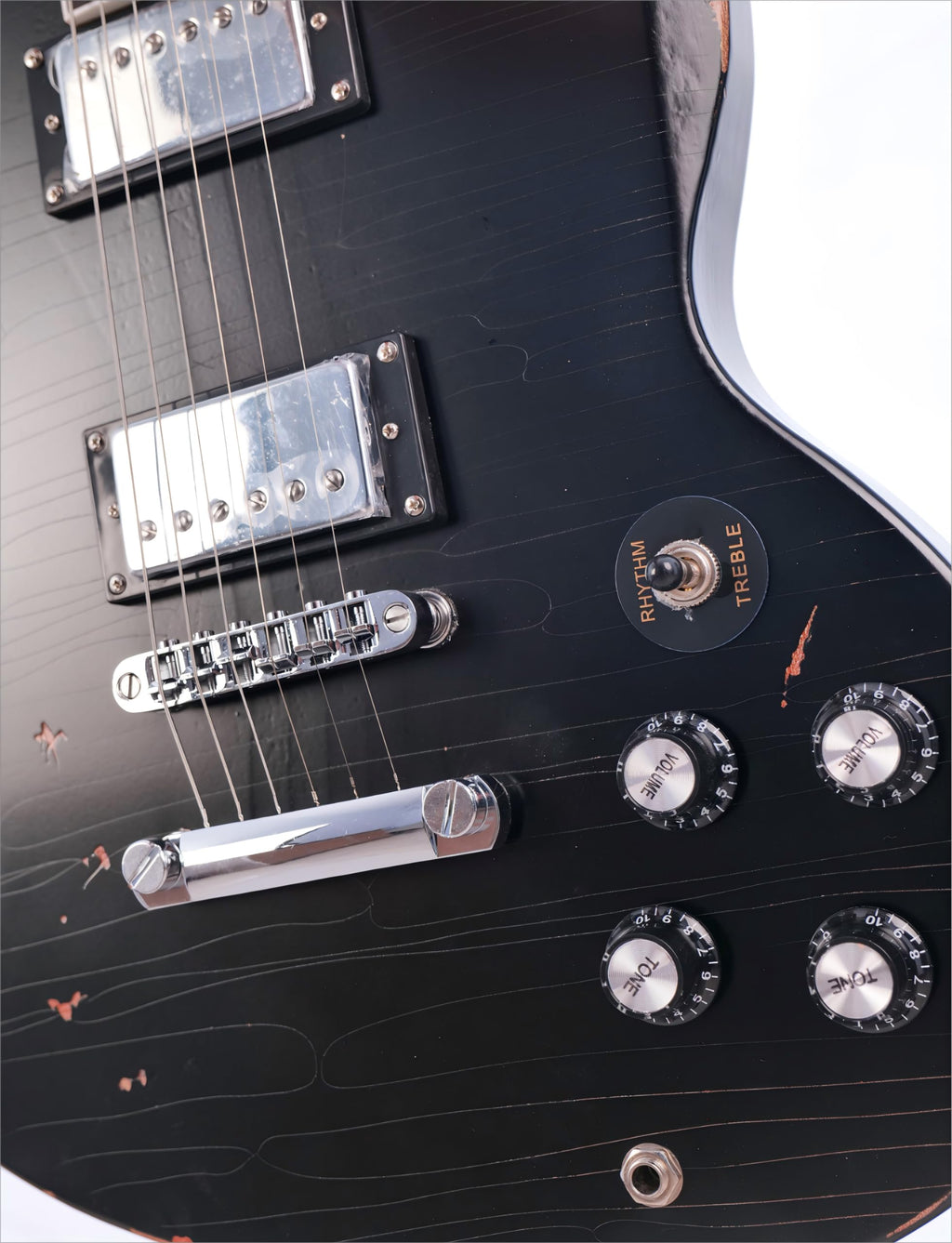 KGD Relic Electric Guitar,Solid Body Electric Guitar With Mahogany Body and Neck,Rosewood Fingerboard,Bone Nut,SG style 6-String Guitar,Professional/Electric Guitars for Adults