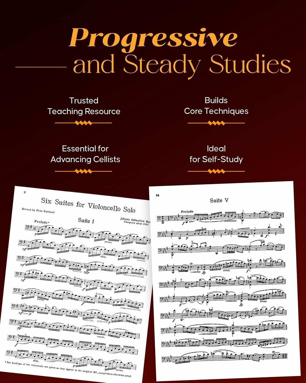 6 Suites for Violoncello Solo - Bach Cello Suites Book: Schirmer Library of Classics Volume 1565 (Schirmer's Library of Musical Classics)