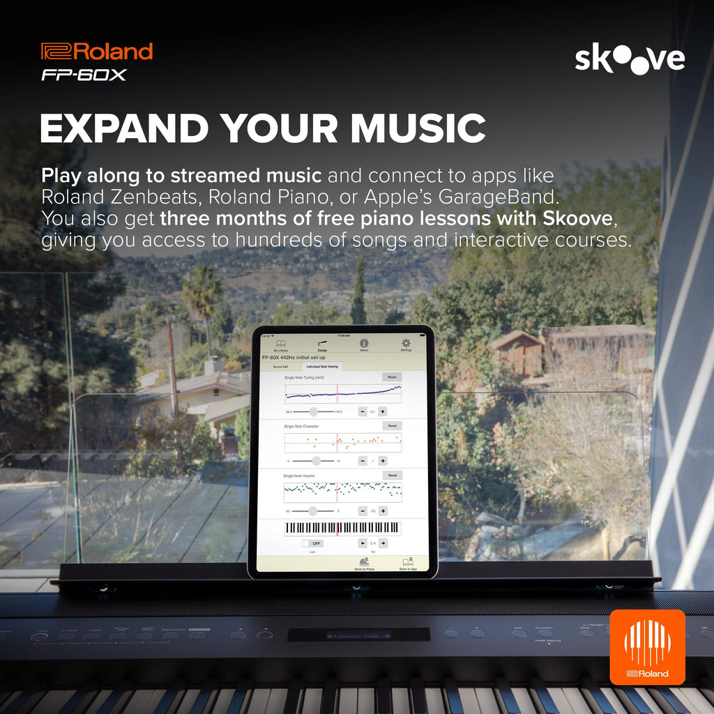 Roland FP-60X | Pro Performance 88-Note Digital Piano | Built-In Powerful Amplifier & Custom Stereo Speakers | Onboard Sound Customization | Curated Tones & FX | Bluetooth & MIDI Connectivity | White