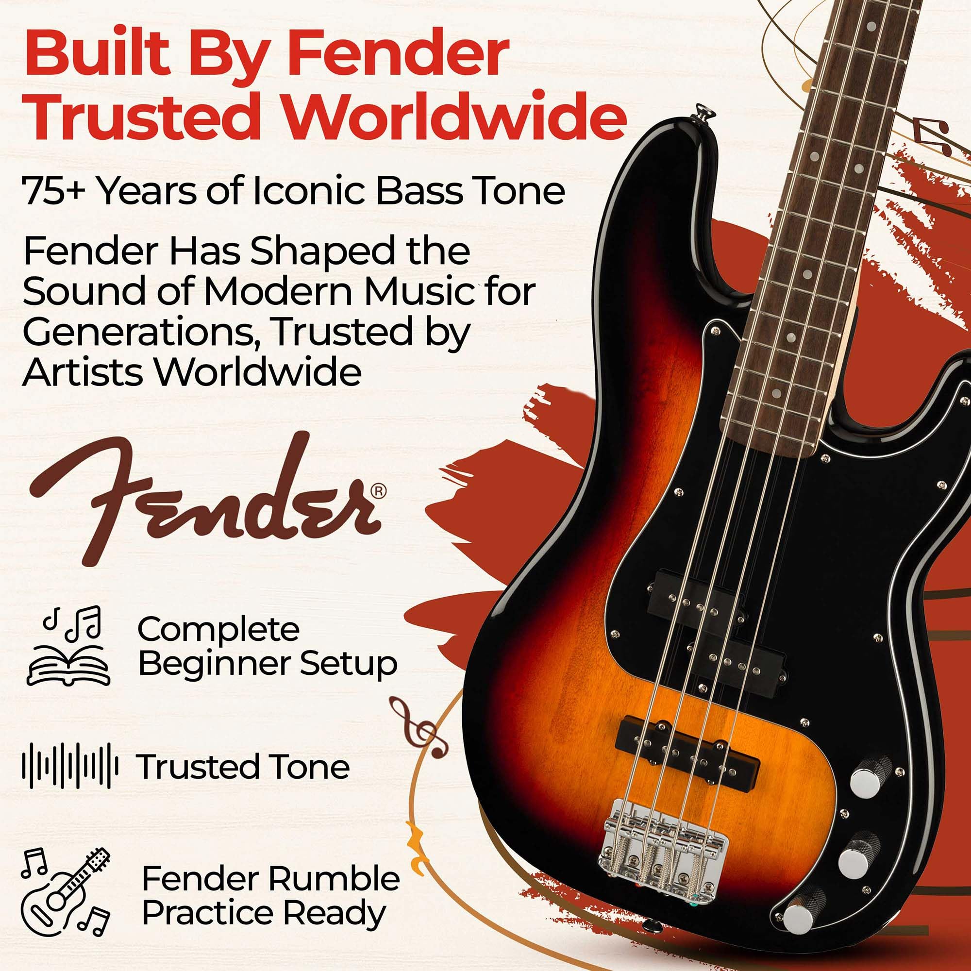 Fender Squier Affinity Precision Bass PJ - Surf Green Bundle with Rumble 15 Amplifier, Instrument Cable, Gig Bag, Tuner, Strap, and Austin Bazaar Instructional DVD