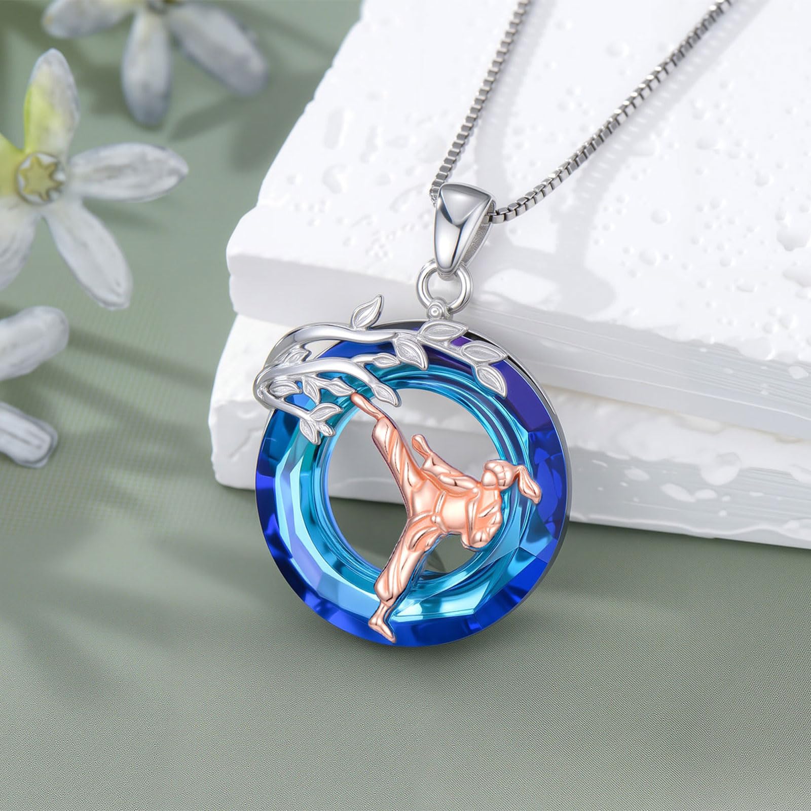 Sport/Music Necklace for Women 925 Sterling Silver Crystal Pendant Tree of Life Jewelry Gifts for Sport Players