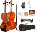 Handcrafted Solid Wood Violin 4/4 Full Size, Acoustic Fiddle with Gradient Finish, Ebony Fingerboard & Fittings, High-End Full Size Violin Kit with Ebony Bow, Alice Strings, and Deluxe Case