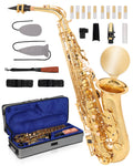 AKLOT Handcrafted E-Flat Alto Saxophone: Matte Silver Brass Body with Warm, Rich Tone, Secure Air Seal, Smooth 23-Key System, Includes Reeds, Premium Leather Case and Saxophone Cleaning Kit (CH-FM)