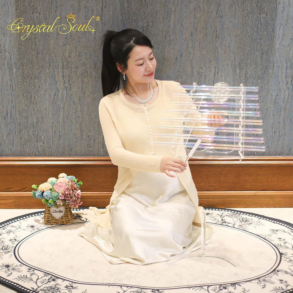 Crystal Soul C5-C6 432Hz Aurora 8 Notes Crystal Harp with Stand and case