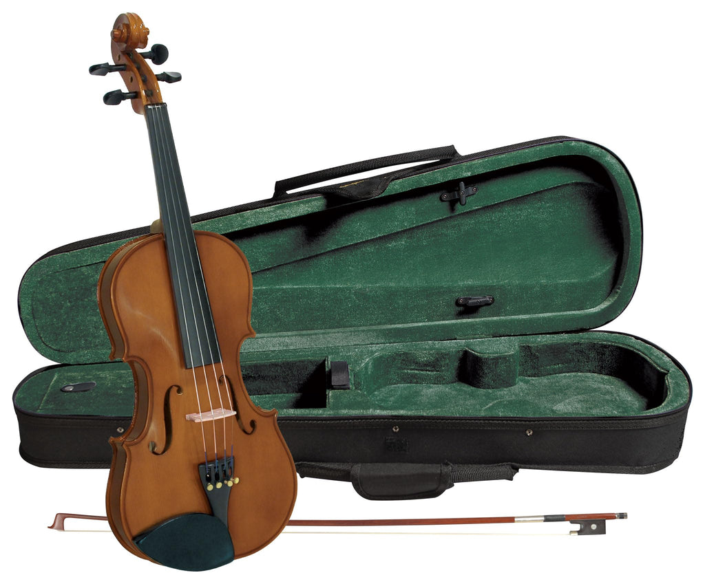 Cremona SV-75 Premier Novice Violin Outfit – 1/8 Size – Hand-Carved Spruce & Maple, Prelude Strings, Fine Tuners, Kaufman-Style Chinrest, Right-Handed