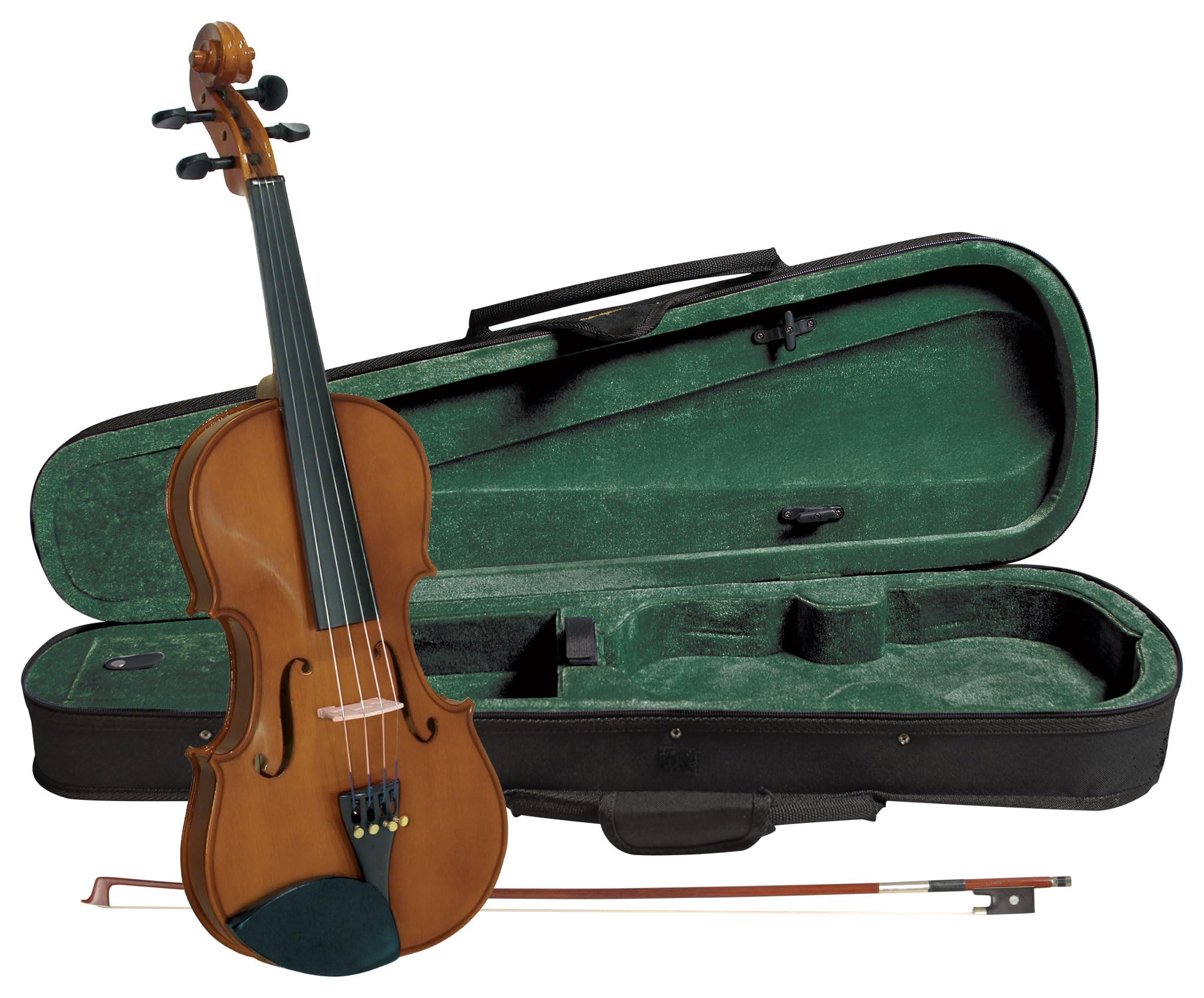 Cremona SV-75 Premier Novice Violin Outfit – 1/8 Size – Hand-Carved Spruce & Maple, Prelude Strings, Fine Tuners, Kaufman-Style Chinrest, Right-Handed