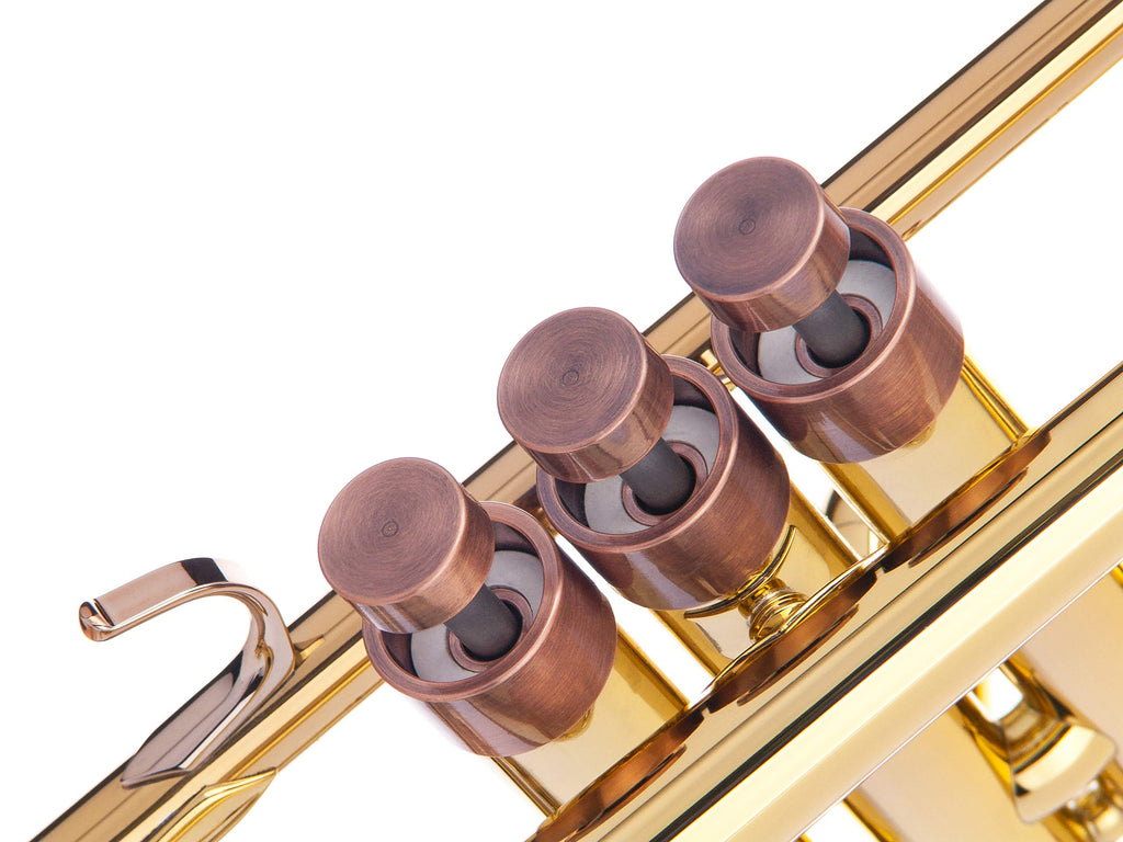 Trumpet Trim Kit for improving the sound. For all Bach Stradivarius Trumpet. Custom made KGUBrass (HEAVY, Antique Bronze Lacquer)