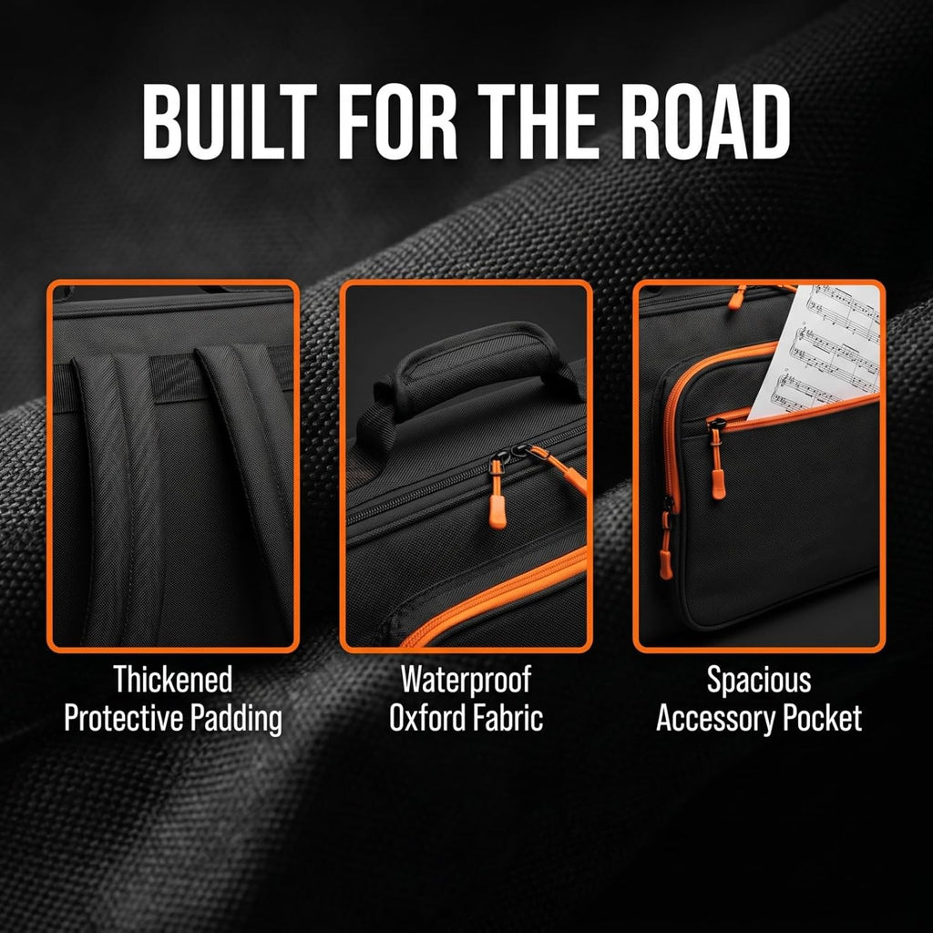 Totority Oxford Cloth Trombone Bag Double Shoulder Design Thickened Protective Musical Instrument Carrying Case for Trombone
