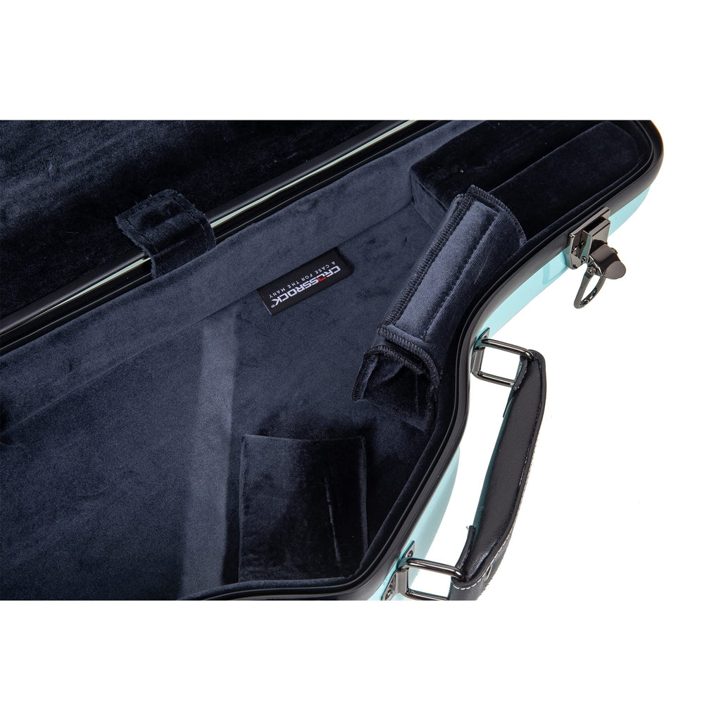 Crossrock Pro-Grade Straight Soprano Saxophone Case | Crimson Red Gloss, TSA Lock, Elite Protection, Detachable Backpack Straps, Accessory Pocket for Professional Musicians