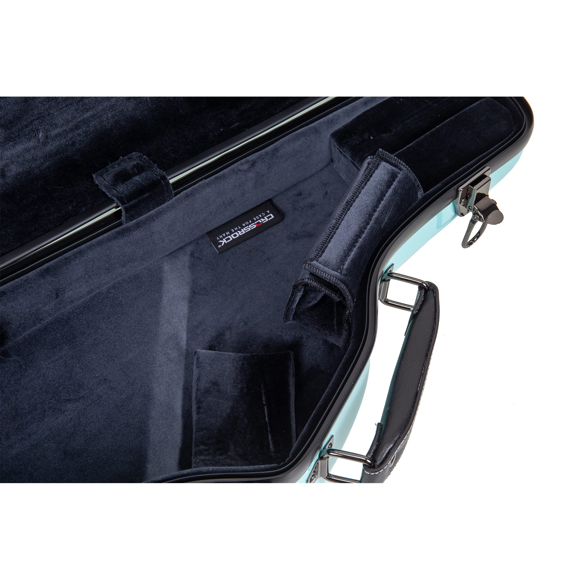 Crossrock Pro-Grade Straight Soprano Saxophone Case | Crimson Red Gloss, TSA Lock, Elite Protection, Detachable Backpack Straps, Accessory Pocket for Professional Musicians