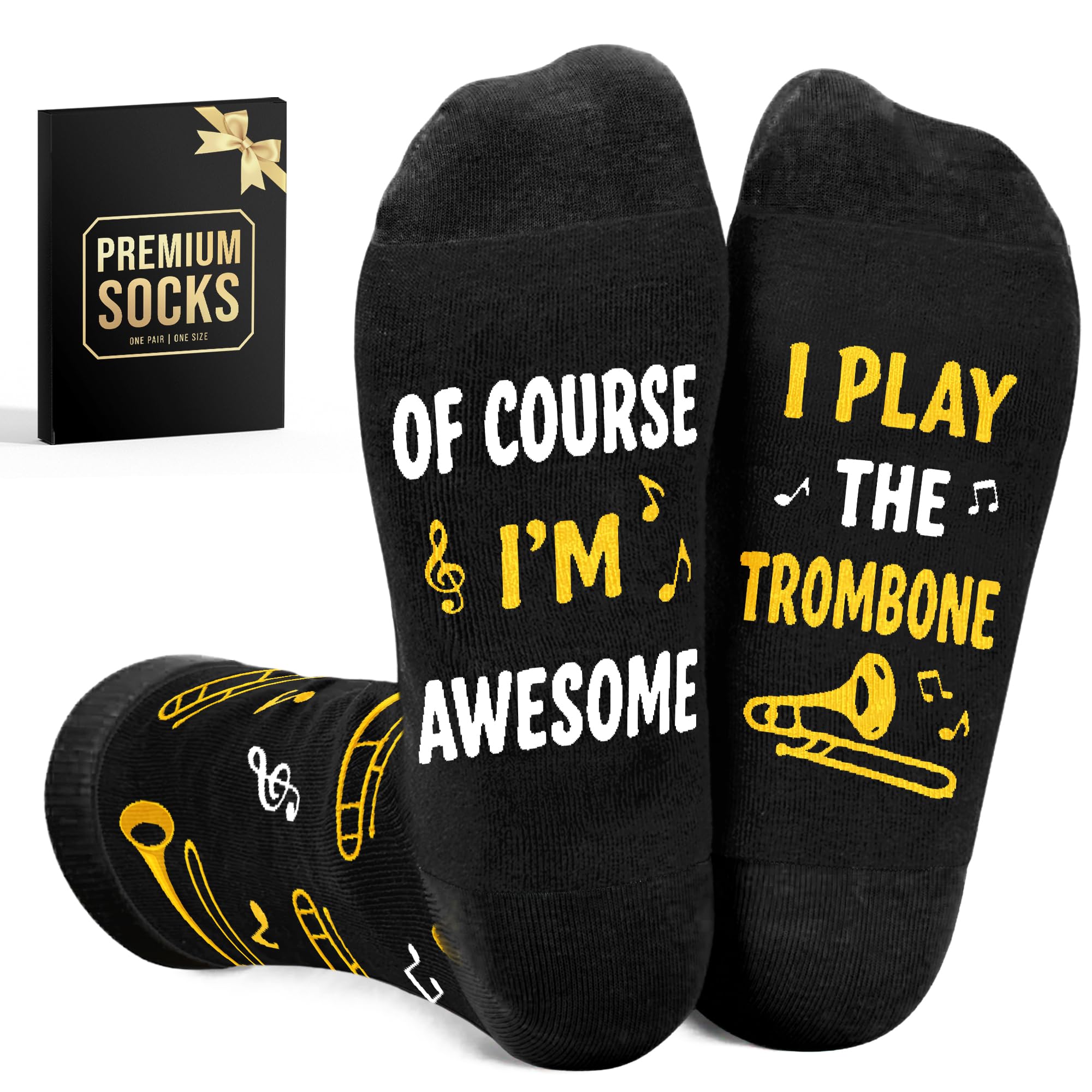 Trombone Gifts - Unique Socks for Men, Cool Gifts for Trombone and Music Lovers, Musicians Accessories