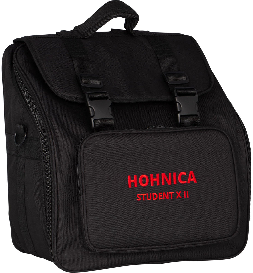 Hohner Hohnica 1305 72 Bass Piano Accordion - Pearl Red Bundle with Gig Bag, Straps, and Austin Bazaar Polishing Cloth