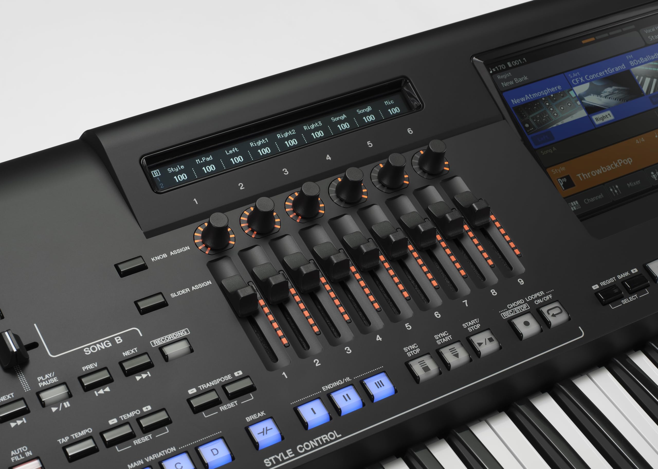 Yamaha 76-Key Flagship Arranger Keyboard, Voice and Style Library, Chord Looper, 9-Inch Touch Screen GENOS2