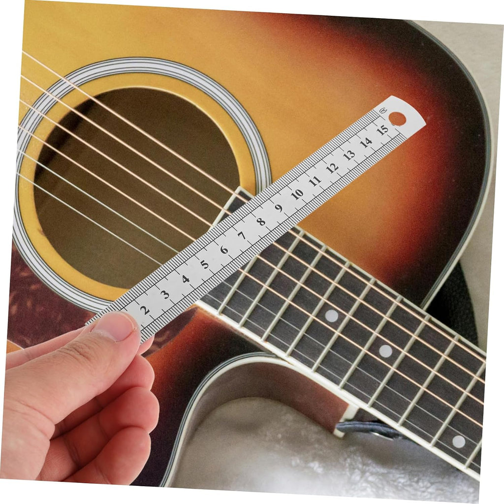 Toddmomy Stainless Steel Guitar Action Gauge Ruler 15CM (6 Inches) Precision Measurement Tool for String Height Luthier and Guitar Setup 1 Piece