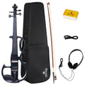 Cecilio Solid Wood Electric/Silent Violin with Ebony Fittings - 4/4 Full Size - Metallic Red Mahogany