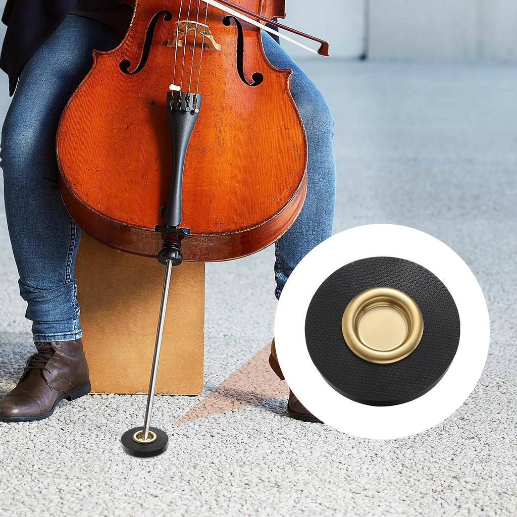 Cello Endpin Anchor Stopper, The Original Slipstop Endpin Rest for Cello, Rock Stop for Cellos Black Cellos Anti-slip Mat with Reinforced Brass Base for Practice Performance