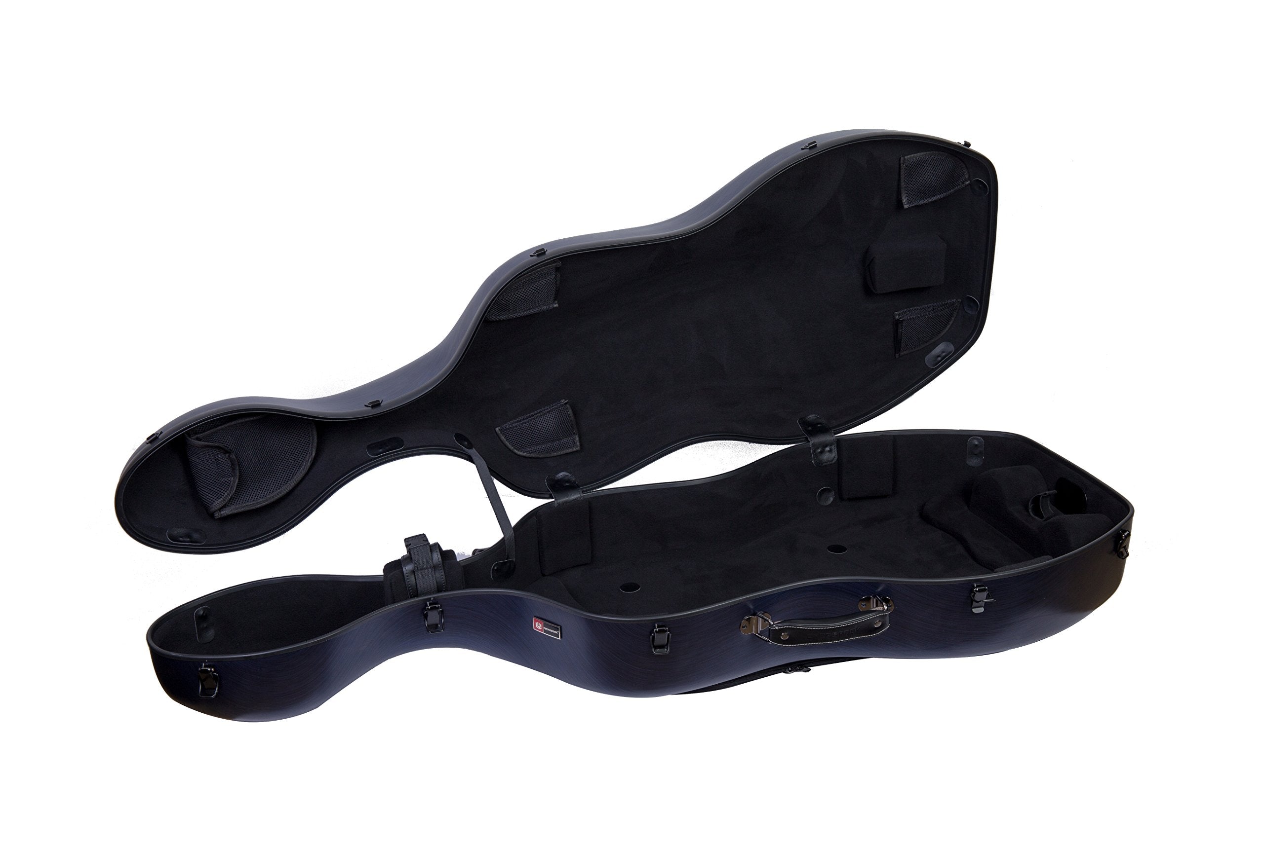 Crossrock Poly Carbon Composite Cello Case, for 3/4 Size Cello with backpack and wheels in Blue(CRF1000CETBLHT)