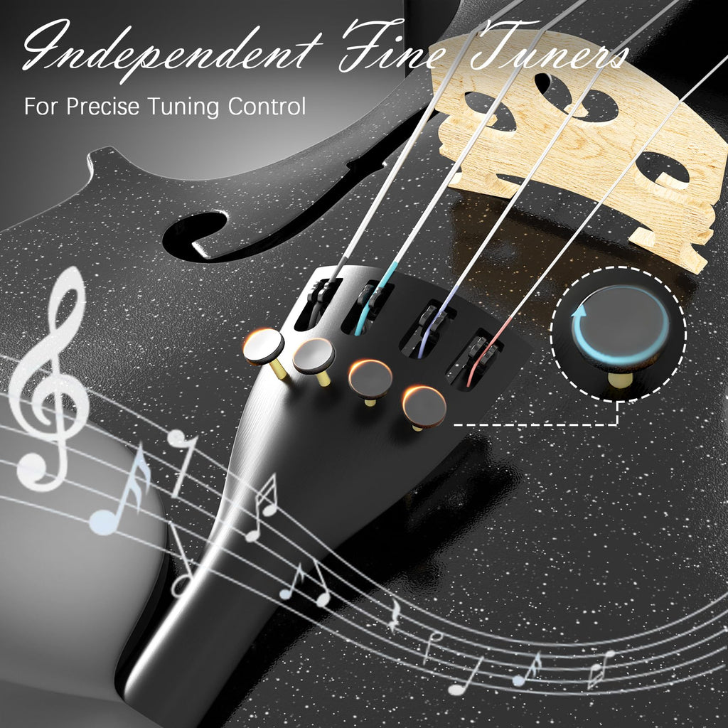 4/4 Full Size Beginner Violin, Acoustic Fiddle Set for Adults, Teens, and Students (Age 12+), with Case, Bow, Bridge, and Rosin (Pink)