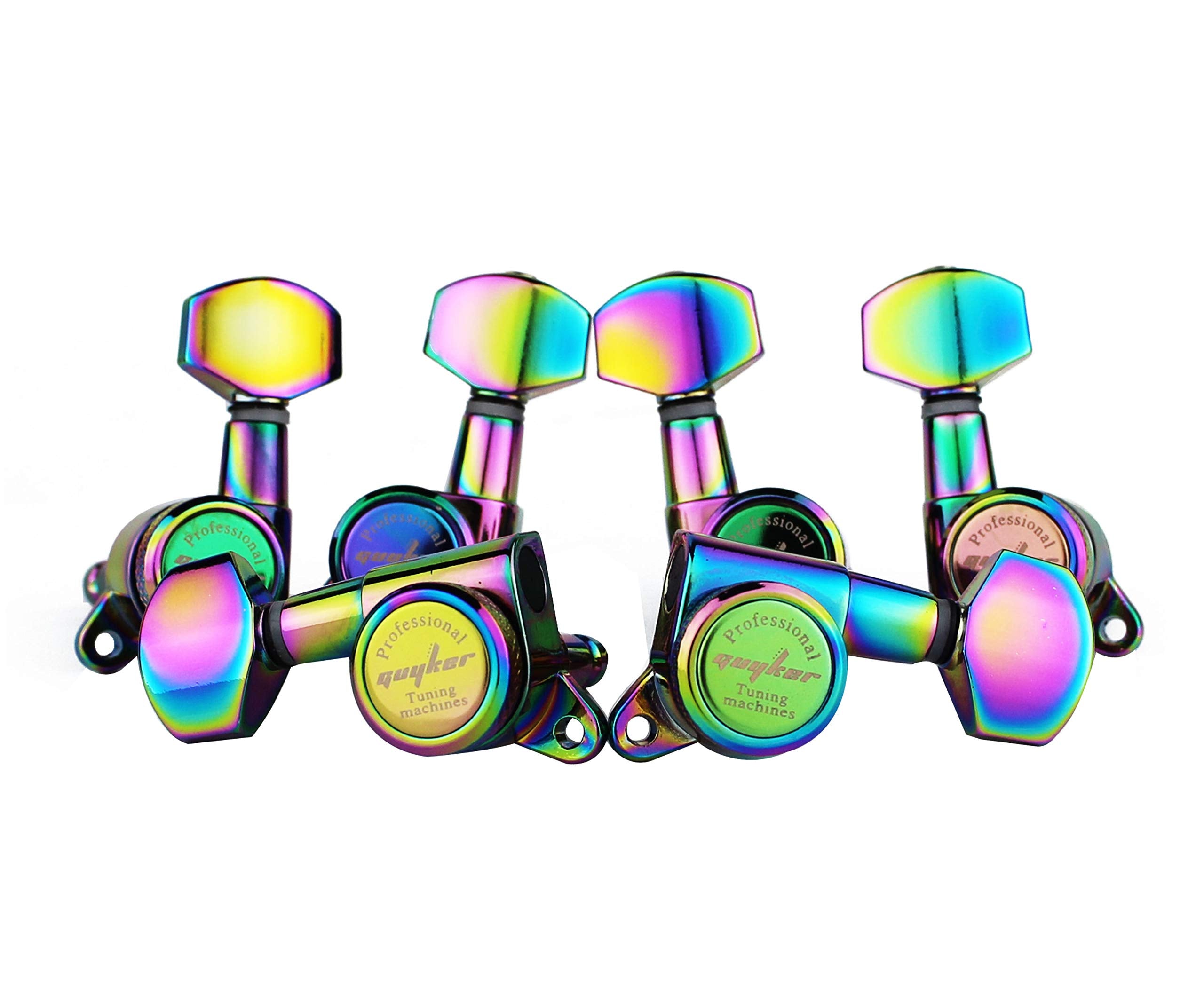 Guyker Guitar Locking Tuners (6 for Right) - 1:18 Lock String Tuning Key Pegs Machine Head with Hexagonal Handle Replacement for ST TL SG LP Style Electric, Folk or Acoustic Guitars - Chrome