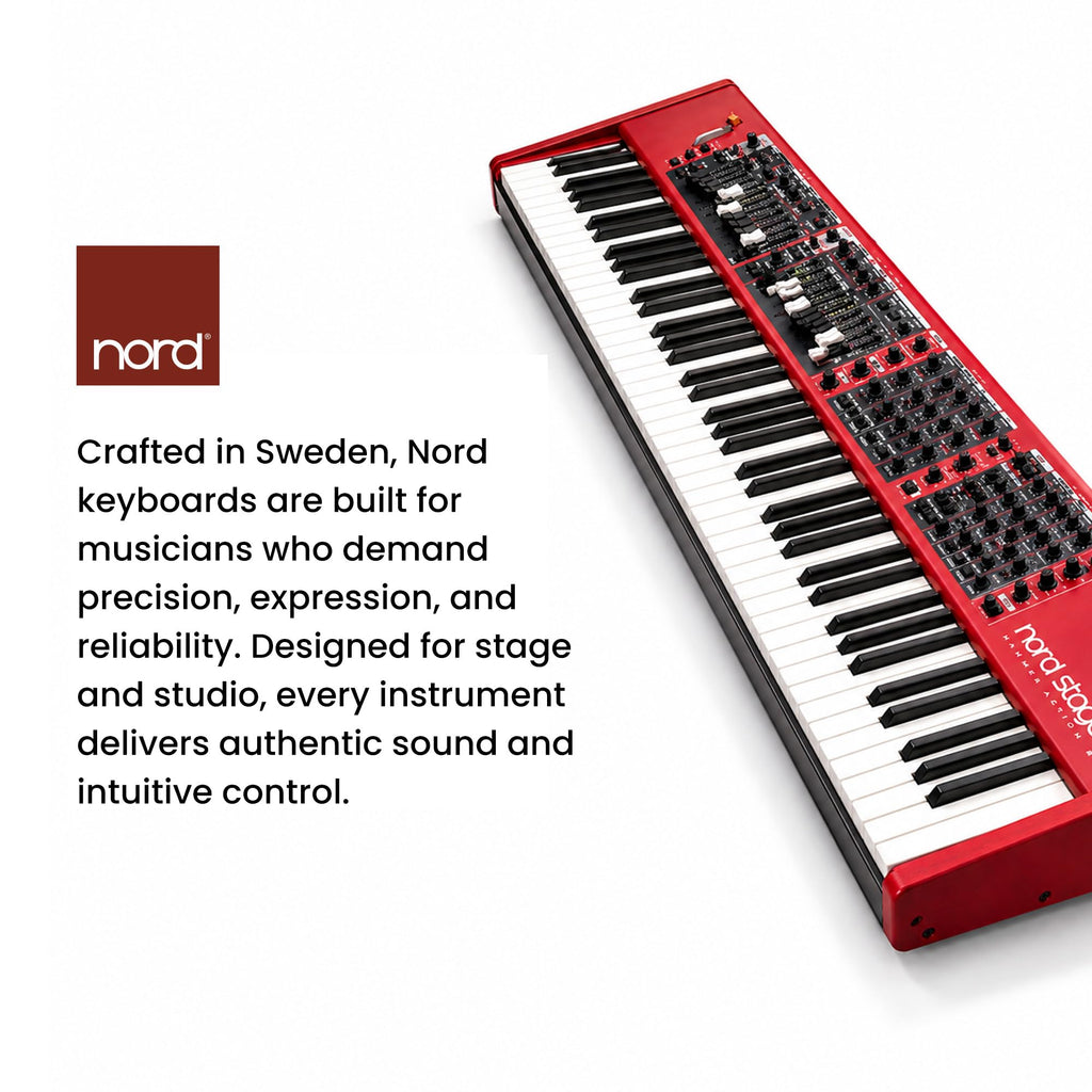 Nord Stage 4 88-Key Digital Piano Bundle with Adjustable Stand, Bench, Sustain Pedal, Headphones, Instrument Cable, and Austin Bazaar Polishing Cloth