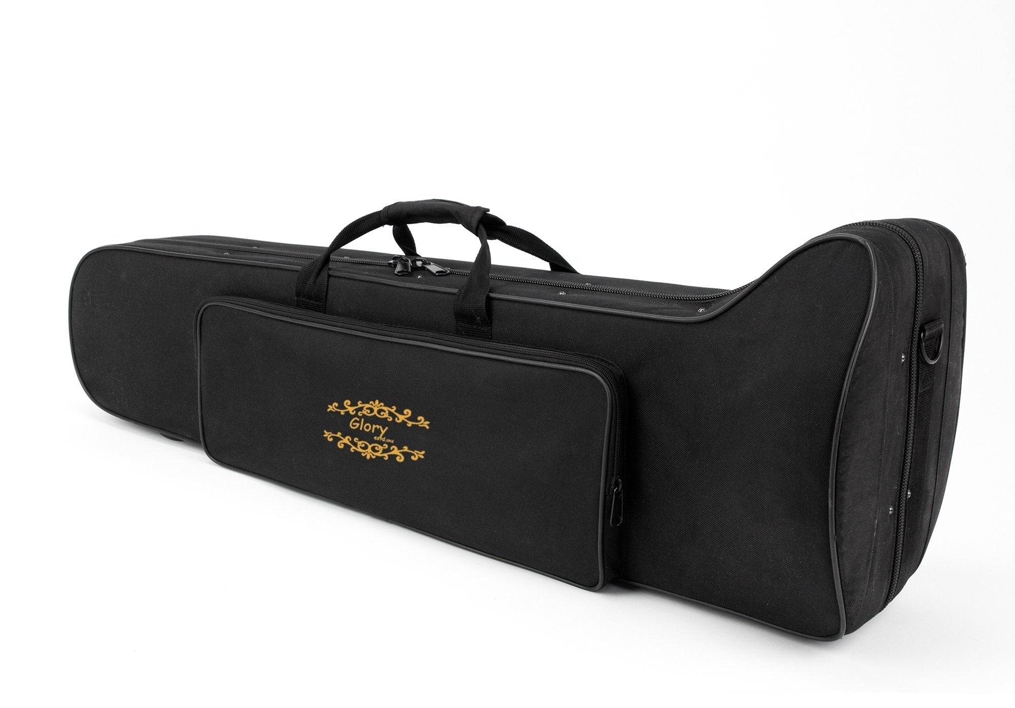 Glory GTD-2 B Flat Brass Trombone with Case & 12C Mouthpiece,Gold Finished,Tenor Trombone