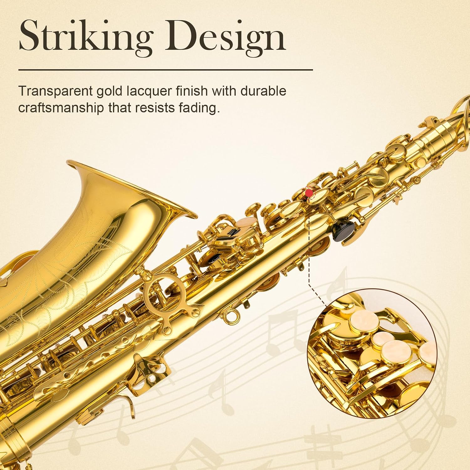 SONICAKE Alto Saxophone E Flat - Beginner Friendly Gold Saxophone Full Kit for Students with Carry Case, Mouthpiece, Reeds & Accessories QSX-01