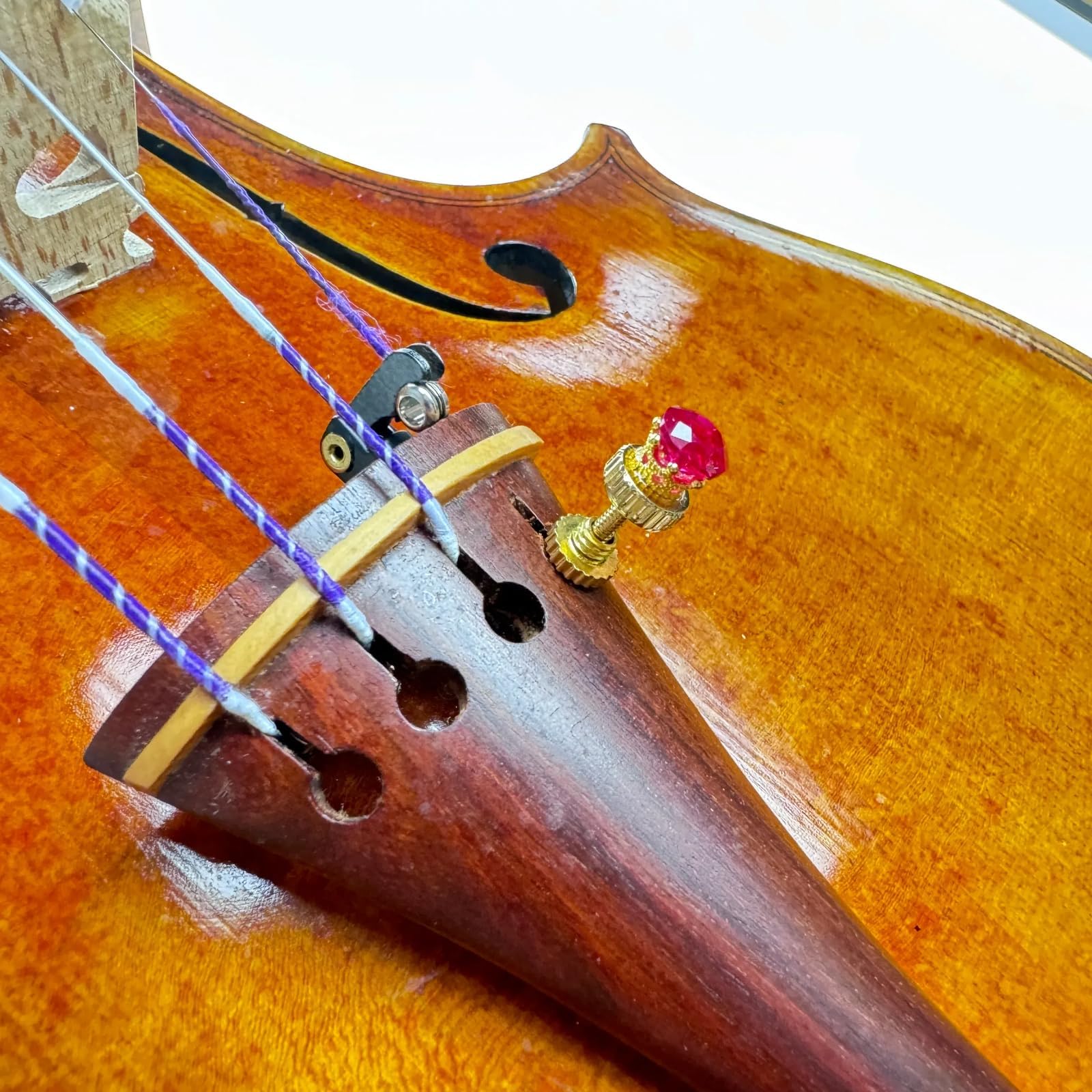 Handmade Creative Violin Fine Tuning Violin Tuners Violin Screw Violin String Adjusters for 3/4 4/4 Violins (20-Sapphire) Fiddle Fine Tuner