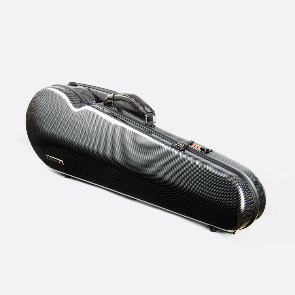 Christina violin case 4/4 Full Size Violin case High-Strength Carbon Fiber Triangle Violin Music Bag With Combination Lock and Extra Bag White Violin Hard Case (VB-Trianglee-WhiteDot spot)
