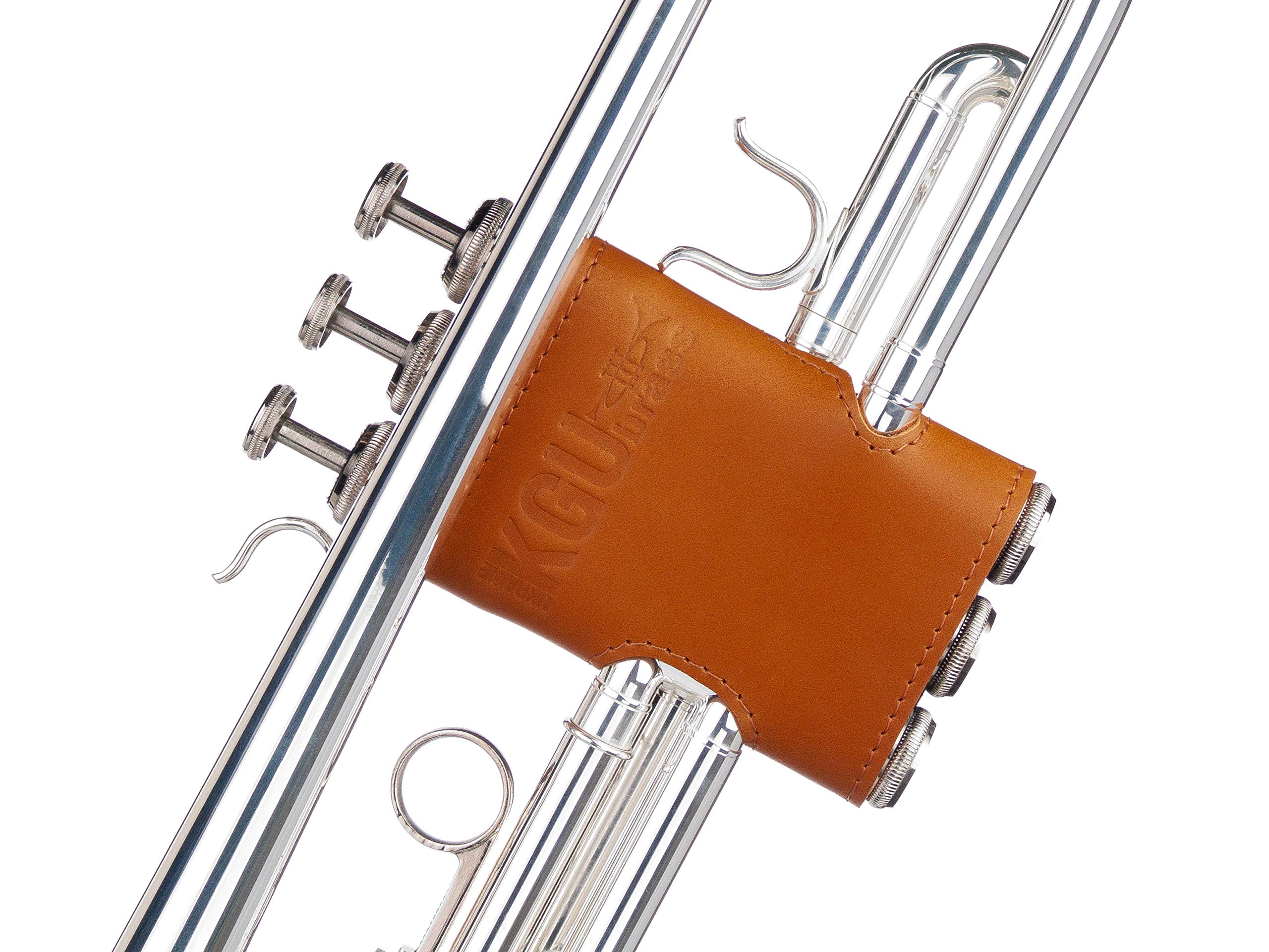 Trumpet valve guard by KGUBrass is the leather trumpet valve protector made of luxurious mild and thick material; use as protection from corrosion, scratches and stains (Marsala)