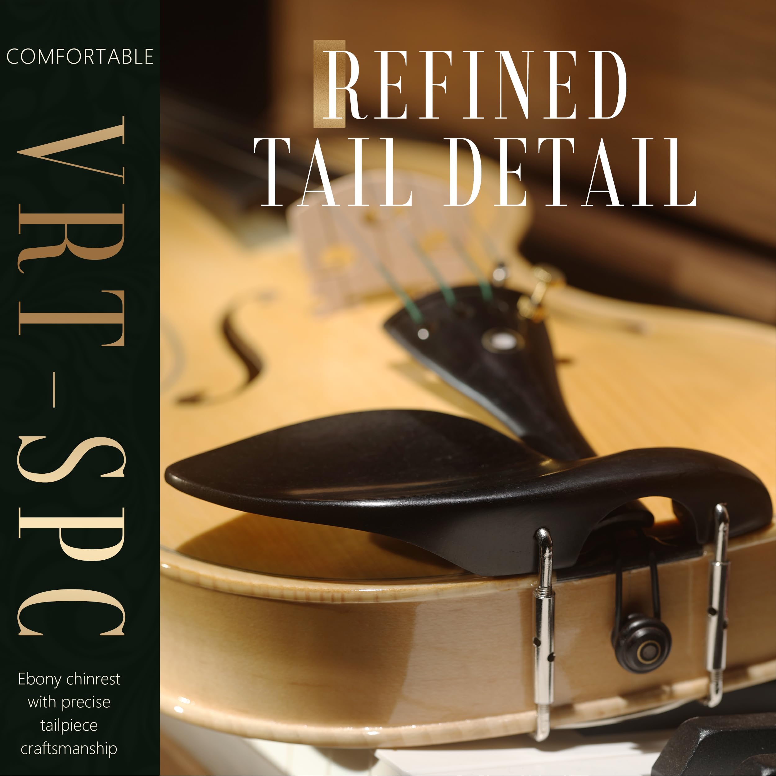 AKLOT Handcrafted Full Size Violin: Solid Wood Matte Fiddle, Acoustic Beginner 4/4 Violin Kit with Hard Case, Lesson Book, Bow, Shoulder Rest, Extra Strings, Tuner, Fretboard Stickers (VRT-AmiCS)
