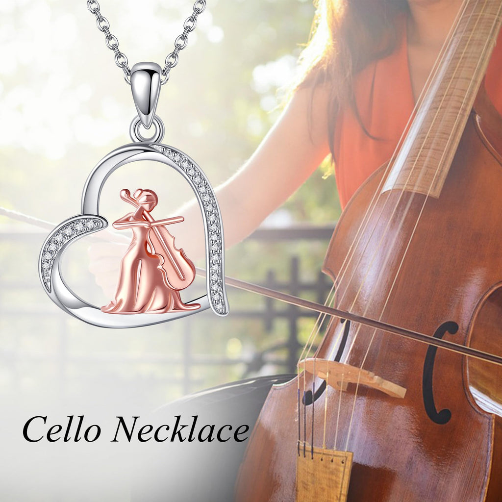 Sterling Silver S925 Ballet/Violinists/Gymnastics/Cello/Runner/Tennis/Piano/Artist Necklace Jewelry Gifts for Women Christmas Gift