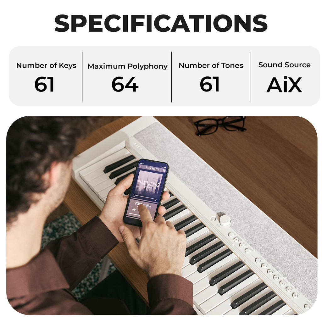 Casio CT-S1 Casiotone 61-Key Portable Keyboard - Black Bundle with Adjustable Stand, Bench, Headphones, Sustain Pedal, Instructional Book, Instructional DVD, and Austin Bazaar Polishing Cloth