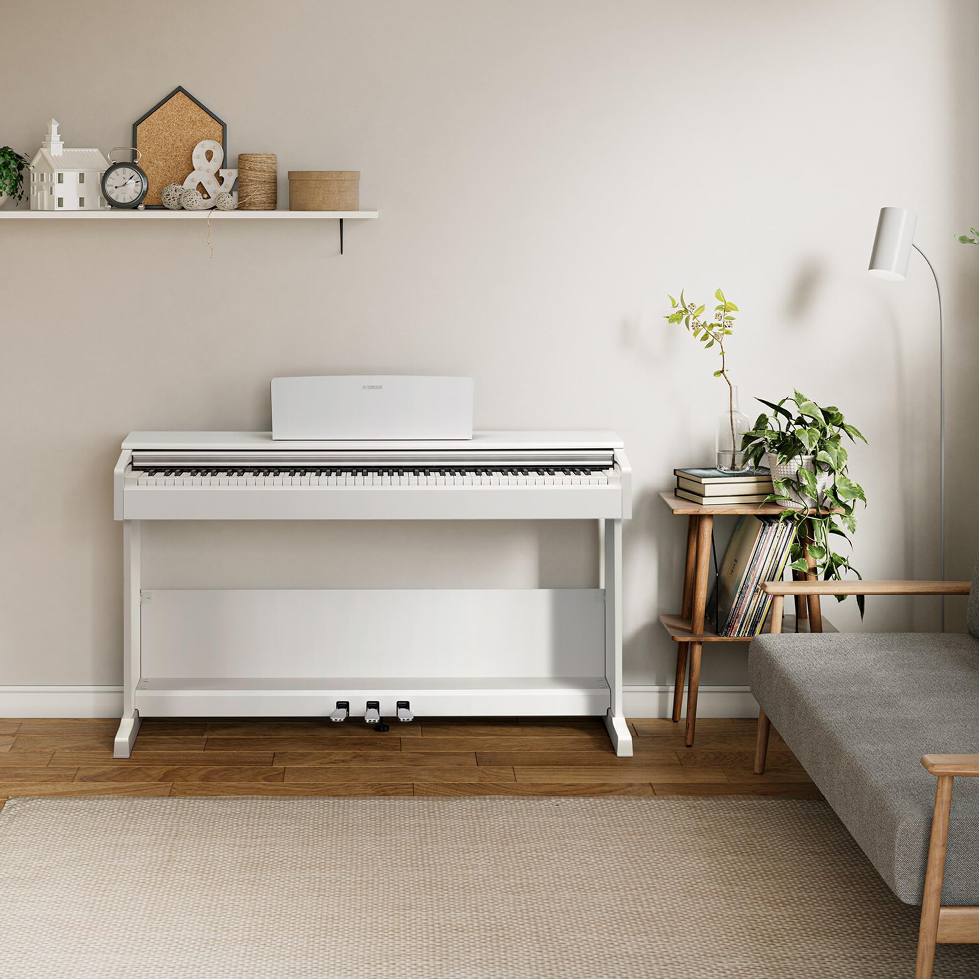 Yamaha Arius Series 88-Key Weighted Action Upright Digital Piano for Beginner and Intermediate Players, Dynamic Response, Grand Piano Sound, 3-pedal Unit, Bench Included, Rosewood YDP105R
