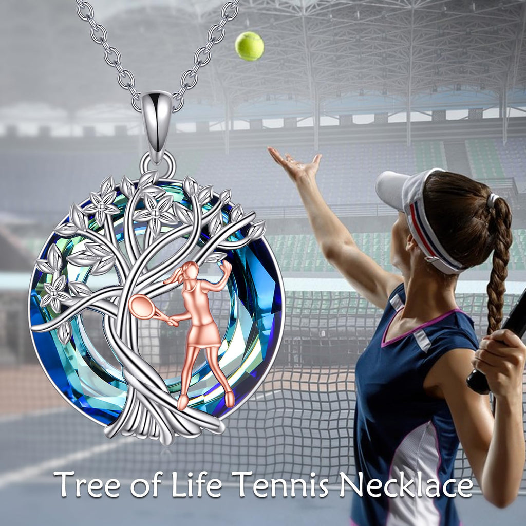 YFN Tree of Life Necklace Sterling Silver Crystal Jewelry Graduation Birthday Gifts for Women
