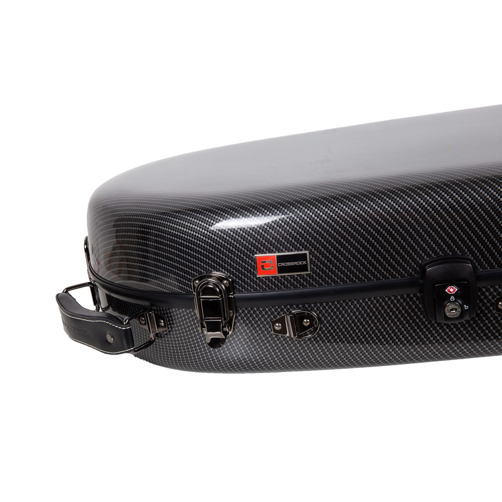 Crossrock Composite Carbon Fiber Hard-shell case for F-Trigger or Straight Trombone with TSA lock-Black(CRF3000TBBK)