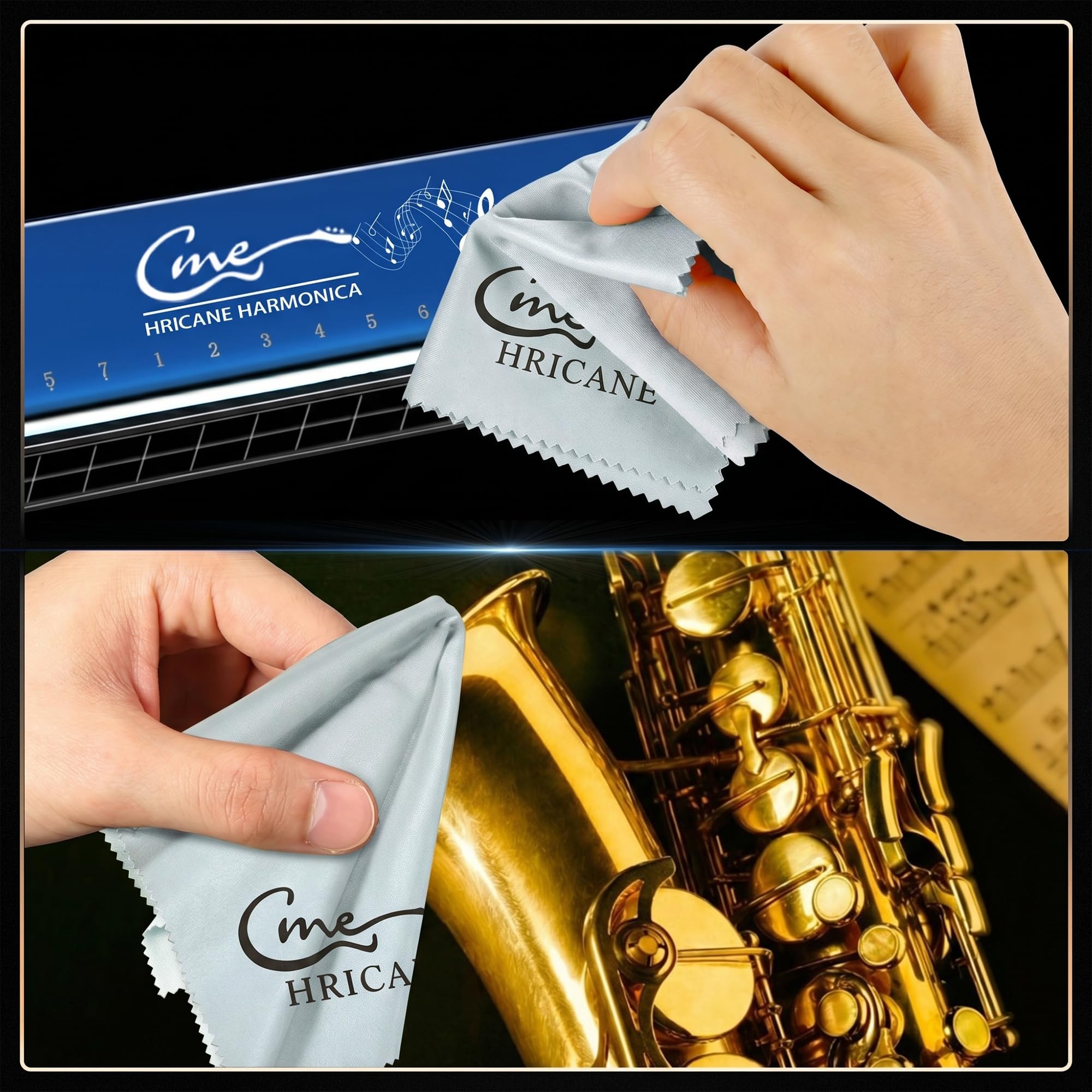 Guitar Cloths Ultrafine fiber suede (12"x12" Cloths) Plush Polishing Cloths for Musical Instruments Premium Polishing & Cleaning Cloths for Guitar Violin Piano Clarinet Trumpet (6 Pack Blue)