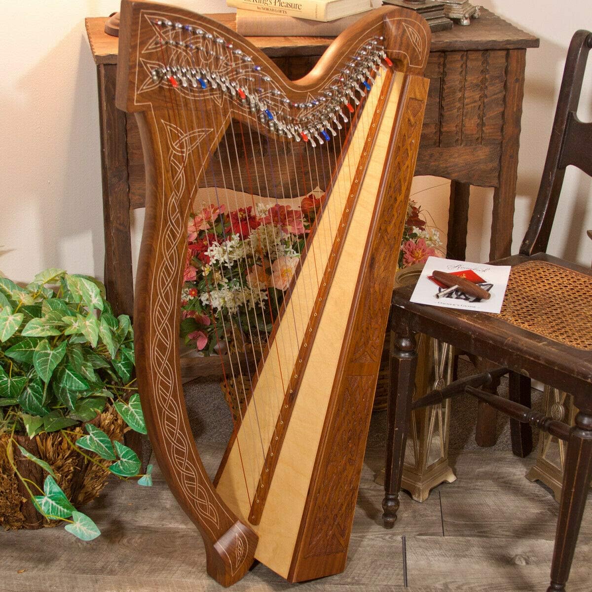 Roosebeck Minstrel Harp 29-String w/Full Chelby Levers + Learn to Play Book + Extra Strings & Tuning Tool
