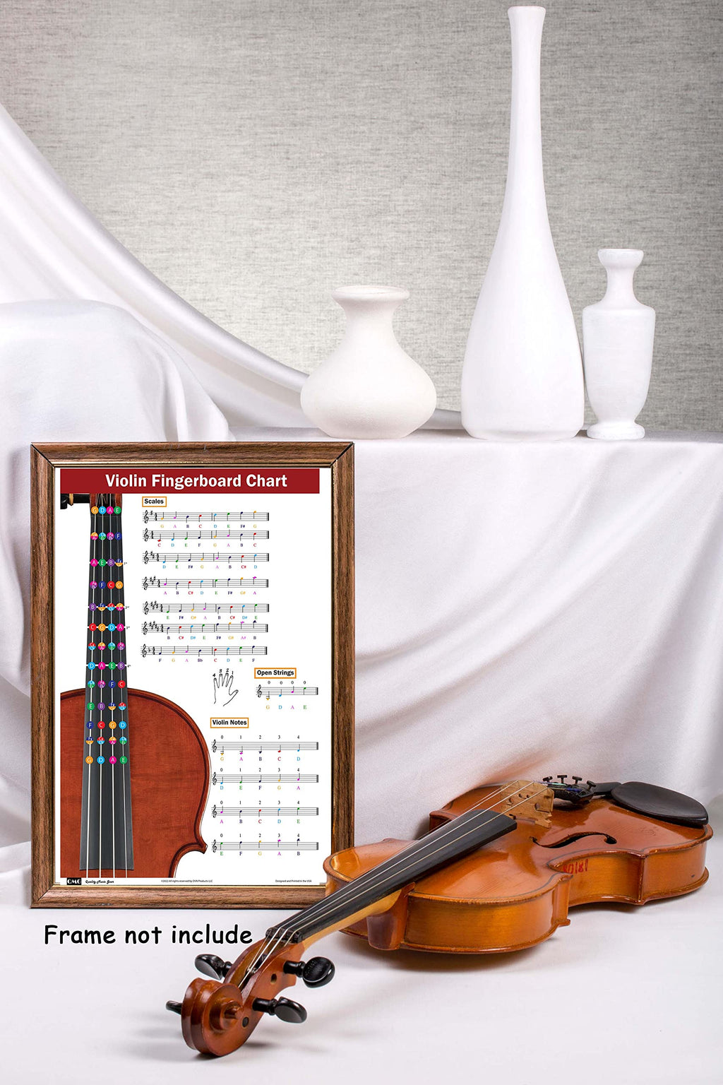QMG Cello Fingering Chart with Color-Coded Notes, Cello Scales Techniques Suitable for All Levels