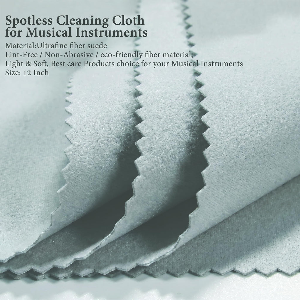 Guitar Cloths Ultrafine fiber suede (12"x12" Cloths) Plush Polishing Cloths for Musical Instruments Premium Polishing & Cleaning Cloths for Guitar Violin Piano Clarinet Trumpet (6 Pack Blue)