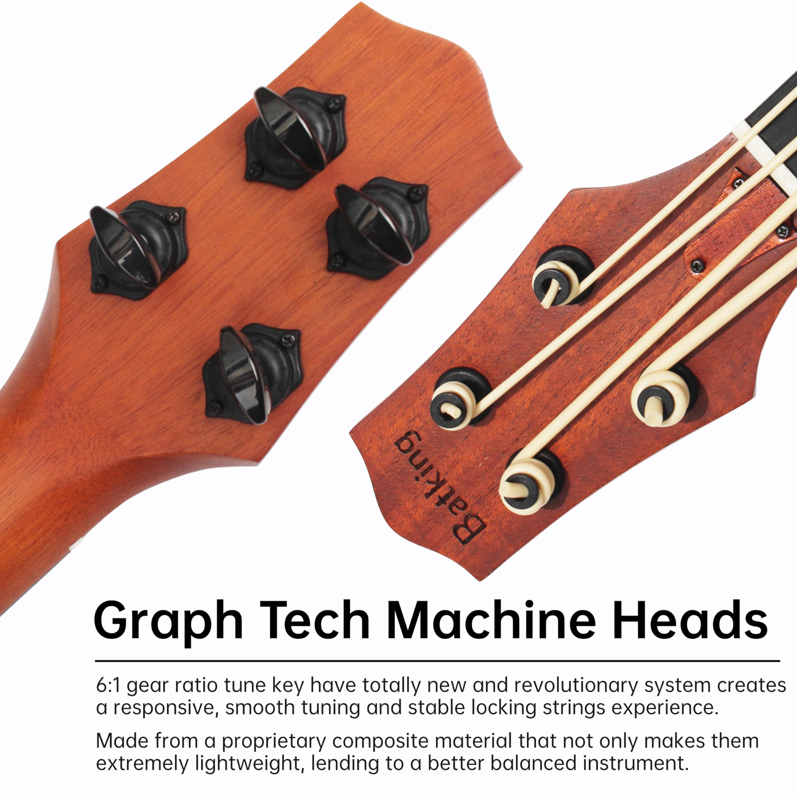 Batking Ubass Fretless,Bass Ukulele Electric 30 inch baritone ukelele bass,Electric Acoustic Bass Uku Wtih Gig Bag