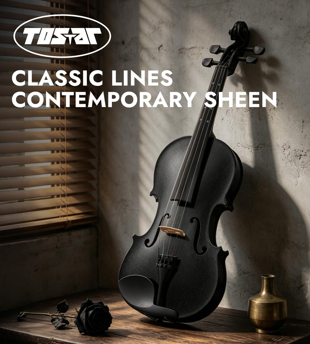Tostar Acoustic Violin Full Size 4/4 Violin Set Starter Kit with Carrying Case, Violin Bow, Bridge, Rosin, Shoulder Rest, Stickers, Instruction Extra Strings for Beginner Retro Matte