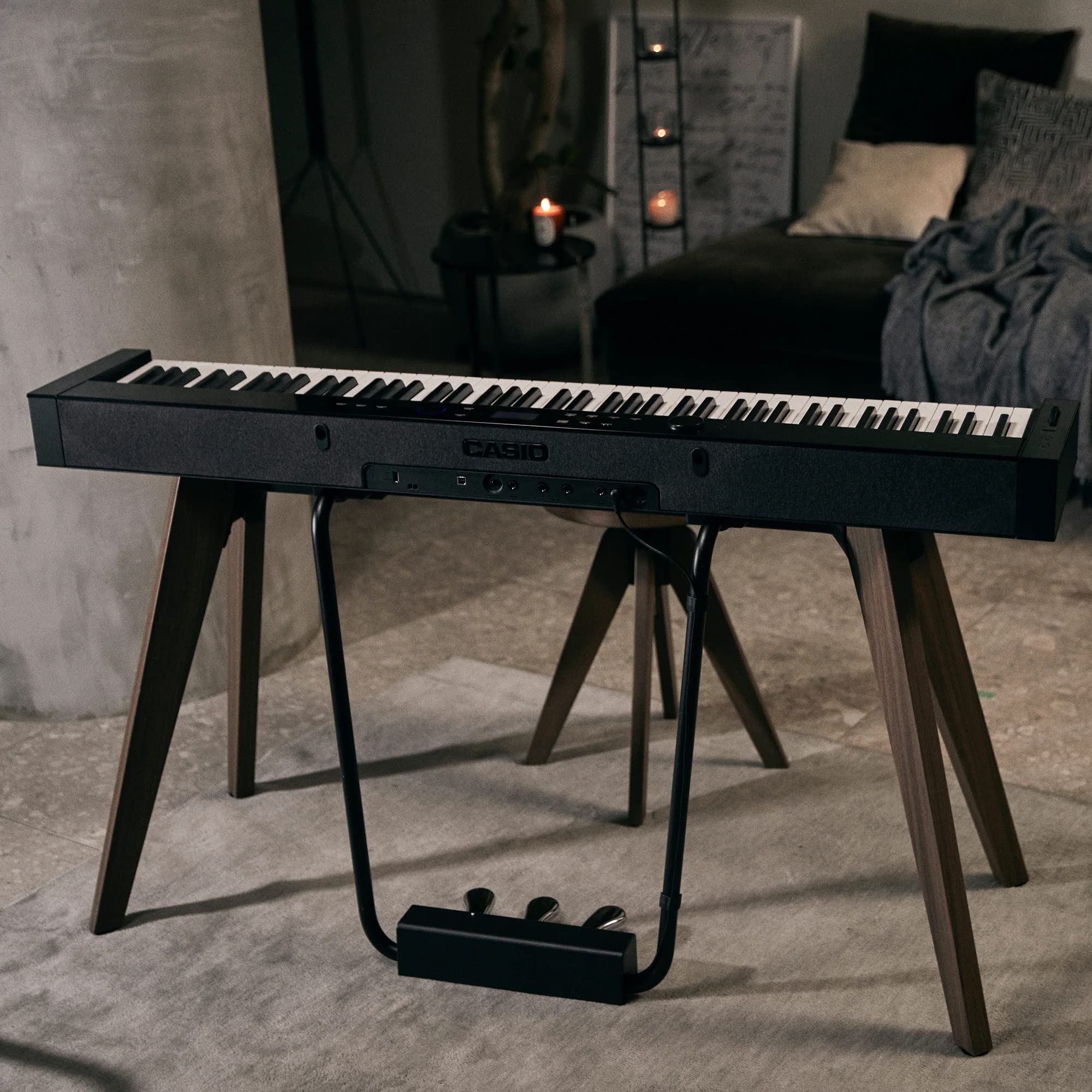 Casio Privia PX-S7000 Digital Piano - Black Bundle with Bench, Stand, Triple Pedal Unit, Headphones, Piano Book, Online Piano Lessons, Austin Bazaar Instructional DVD, and Polishing Cloth