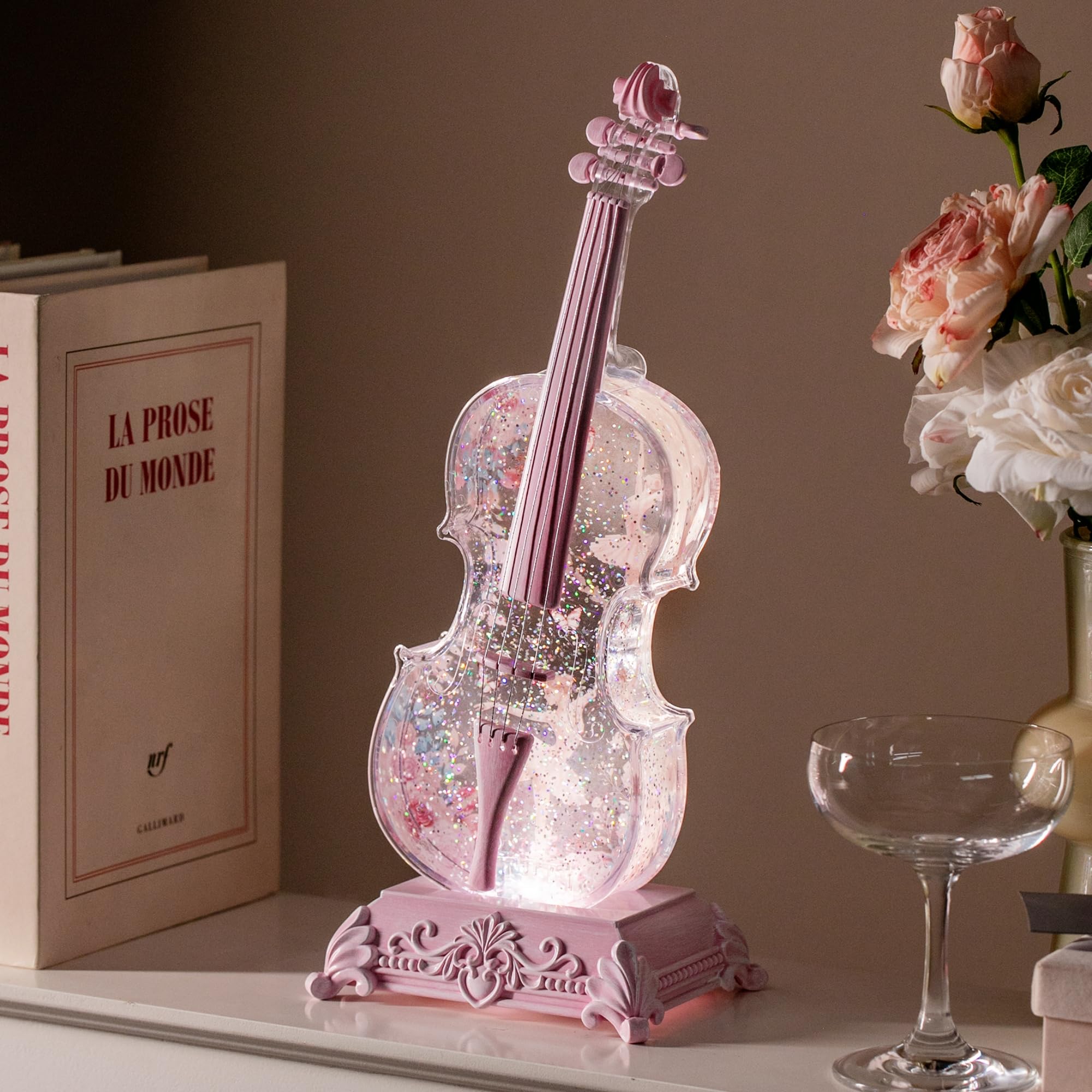 Violin Snow Globe Music Box Gifts for Kids Friends Little Girls Women Granddaughter Sister Violinists Birthday Valentine's Day Weddings Anniversaries Decor Christmas Decorations (Unicorn)