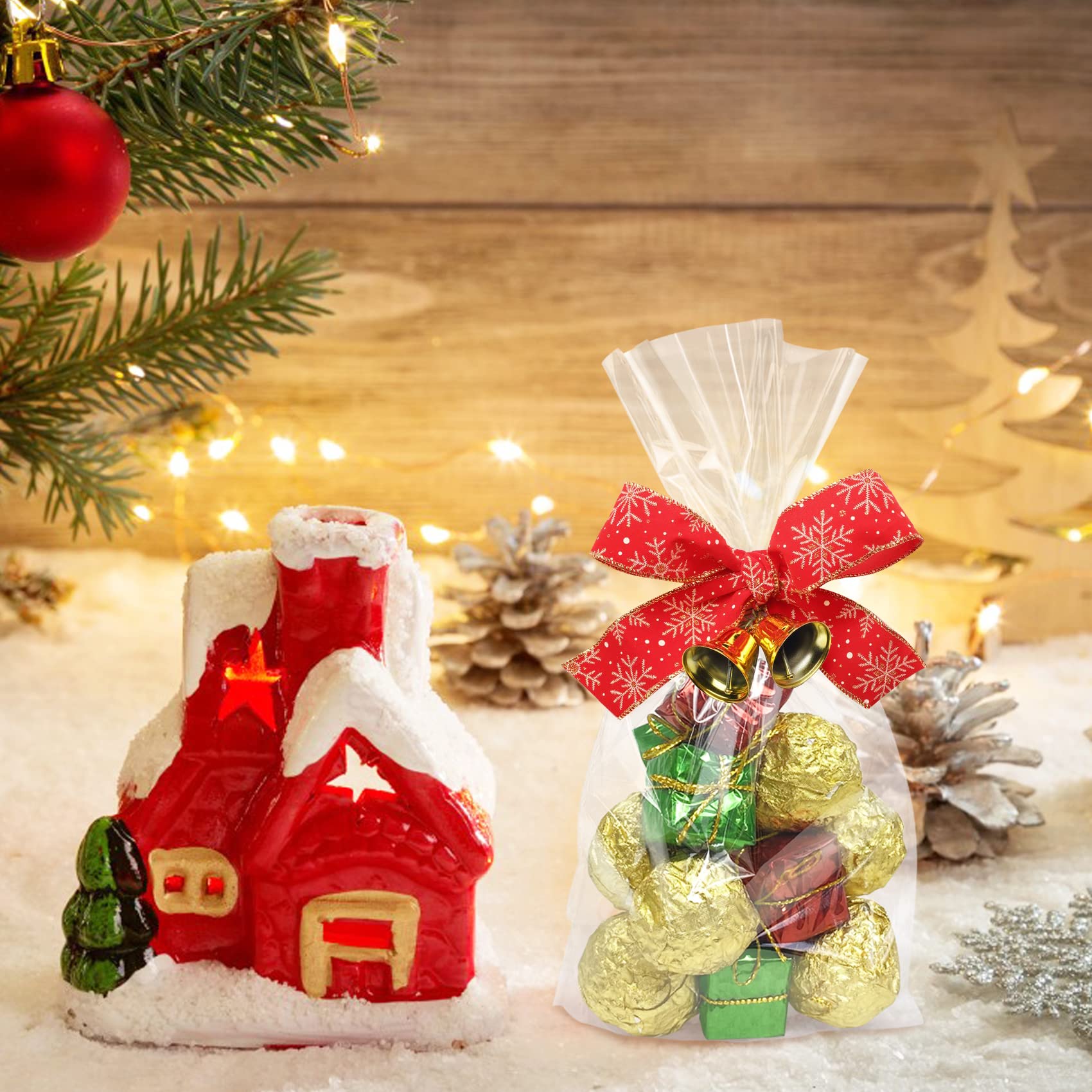 Morepack Large Cello/Cellophane Bags,30x 40 Inches Clear Basket Bags OPP Plastic Cellophane Wrap for Gift Baskets Packaging 20 Pieces (No Bow or Ribbon Included)