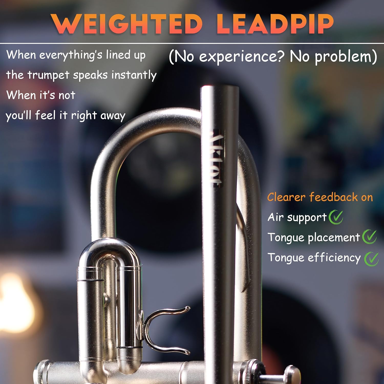 AKLOT Weighted Leadpipe Bb Trumpet: Satin Silver, Mouthpiece Booster, 7C Mouthpiece*2, Beginner & Intermediate Standard Trumpet Instrument, Trompeta Musicale with Hard Case, Lesson Book, Cleaning Kit